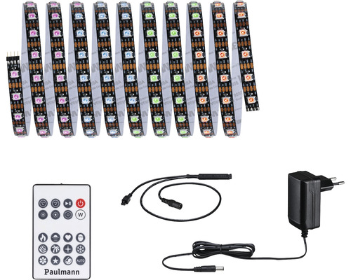 LED pásik Paulmann EntertainLED Dynamic Rainbow set 78887 RGB 8,5 W 3 m čierny LED pásik s diaľkovým ovládaním a napájacím zdrojom