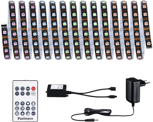 LED pásik Paulmann 78888 EntertainLED Dynamic Rainbow set RGB 10,5 W 5 m čierny LED pásik s diaľkovým ovládaním a napájacím zdrojom