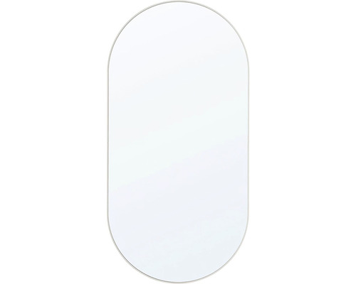 Oválne zrkadlo do kúpeľne Mirro 100 x 50 cm v bielom ráme