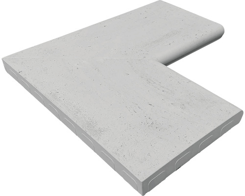 Bazénový lem VERTO vnútorný roh 600 x 600/309 x 45 mm sivý Rohový diel pre bazénové lemy z kameňa