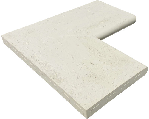 Bazénový lem VERTO vnútorný roh 600 x 600/309 x 45 mm slonovinový Rohový diel pre bazénové lemy z prírodného kameňa