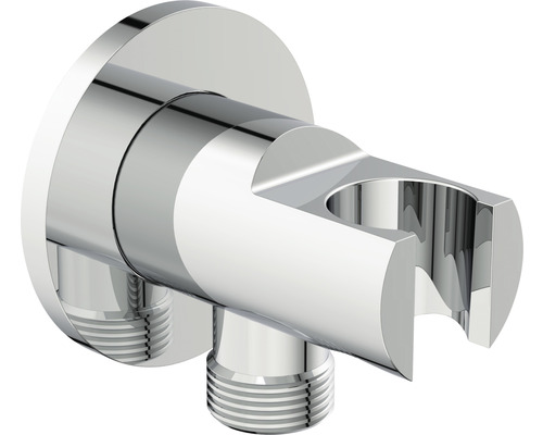 Podomietkový vývod s držiakom na sprchu Ideal Standard Idealrain Atelier Chrome 1/2" Kovový držiak sprchy na montáž na stenu