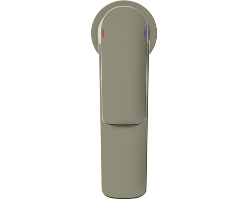 Páková umývadlová batéria s označením studenej a teplej vody