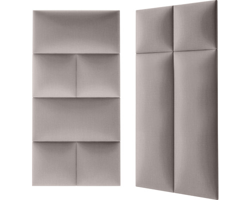 Dva čalúnené stenové panely v rôznych prevedeniach
