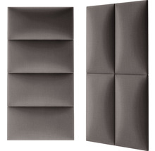 Dva akustické panely s obdĺžnikovými tvarmi a čalúneným povrchom