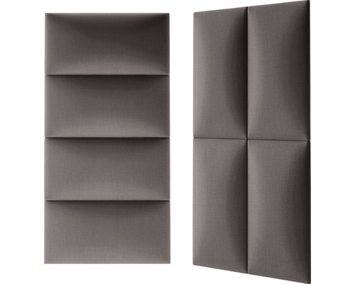 Dva akustické panely s obdĺžnikovými tvarmi a čalúneným povrchom