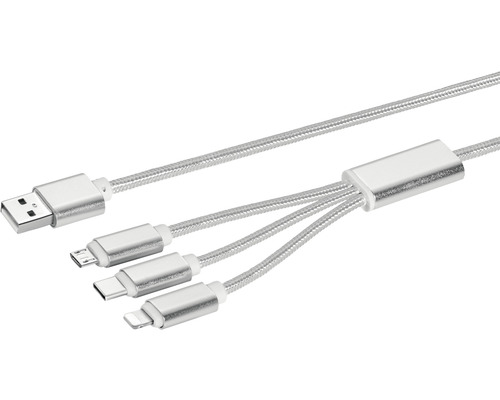 Univerzálny USB nabíjací kábel 1,2m biely