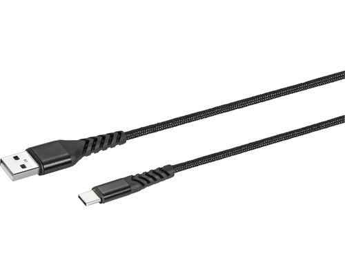 Kábel USB-A - USB-C 2 m čierny