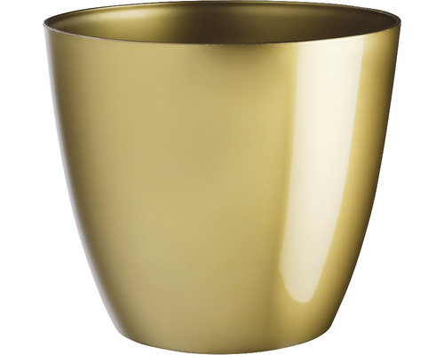 Obal na kvetináč plastový Ella Ø 18 cm lesklý zlatý Kvetináč z plastu