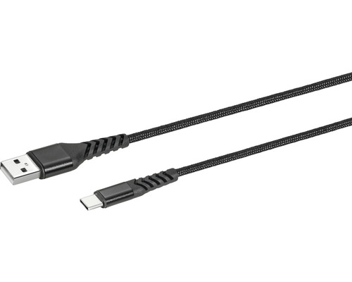 Kábel USB-A - USB-C 5 m čierny