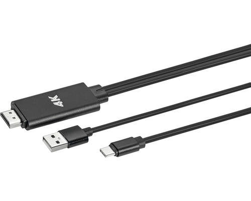 Prepojovací kábel HDMI - USB A+C 1,8m