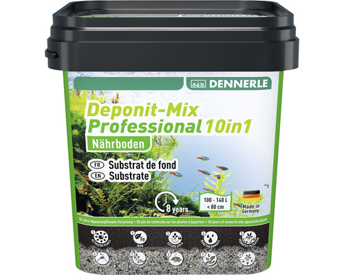 Dennerle Deponit-Mix Professional 10v1 živný substrát vo vedre pre akváriá s objemom 100 až 140 litrov do 80 centimetrov