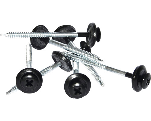 Niekoľko vŕtacích skrutiek s tesniacou podložkou