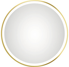 Okrúhle zrkadlo so zlatým rámom