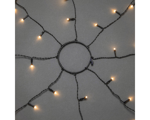 Svetelná reťaz s kruhovým usporiadaním a teplým bielym svetlom