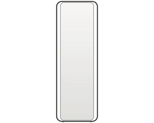LED zrkadlo do kúpeľne s osvetlením Majestatic 60 x 70 cm v čiernom ráme Obdĺžnikové zrkadlo so zaoblenými rohmi
