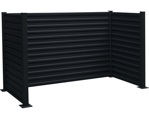 Kovový box na popolnice s vodorovnou lamelovou štruktúrou