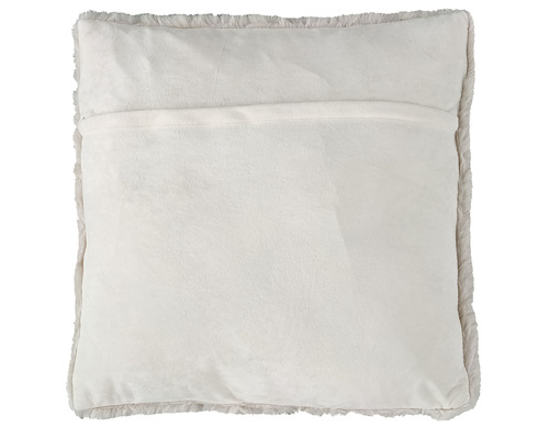 Vankúš so zipsom a lemom z umelej kožušiny