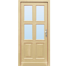 Drevené dvere so sklenenými výplňami a kľučkou