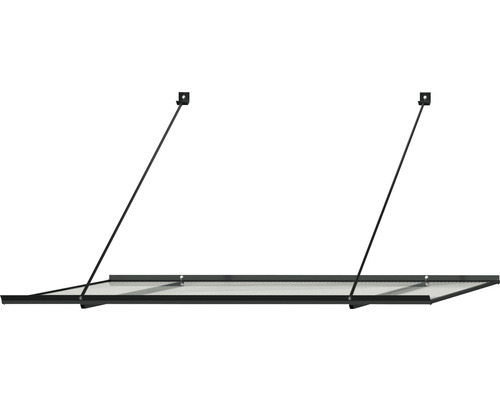 Strieška s oceľovými lankami a sklenenou doskou