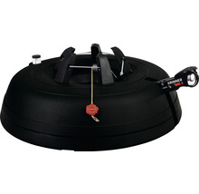 Čierny stojan na vianočný stromček s lanovou technikou