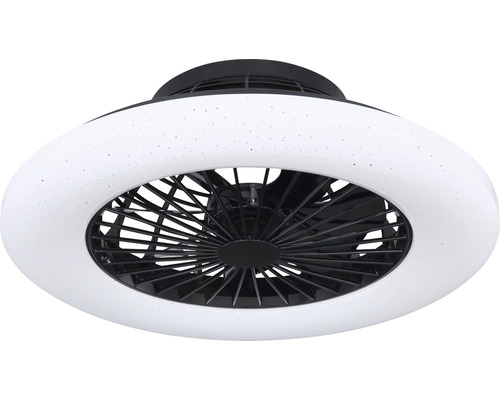 Stropný ventilátor Globo Travo Ø50 cm čierny/opál s LED osvetlením a diaľkovým ovládaním