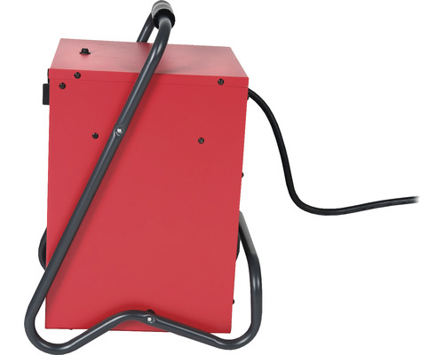 Červená nabíjačka batérií s držadlom a napájacím káblom