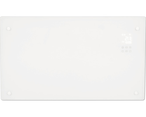 Biele sklenené kúrenie s digitálnym ovládaním