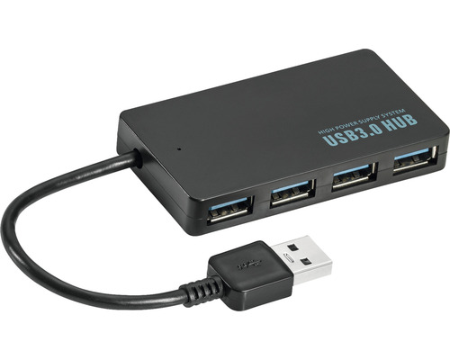 USB HUB 3.0 4x USB-A čierny