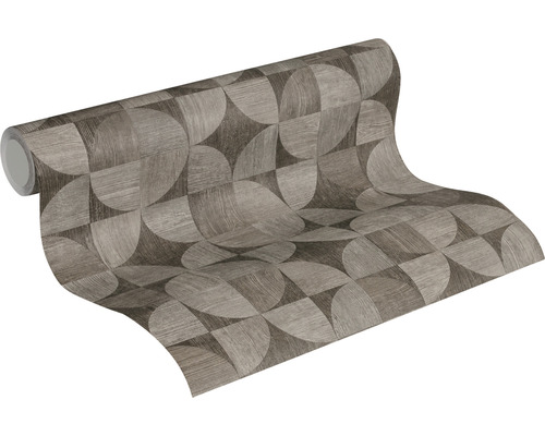 Rolka tapety s geometrickým vzorom a vzhľadom dreva