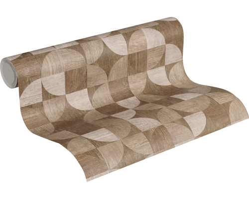 Rola tapety s geometrickým dreveným dekorom