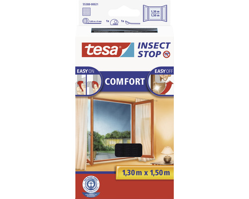 Sieť proti hmyzu do okna antracit 130 x 150 cm Tesa Insect Stop Comfort sieť proti hmyzu 1,30 metra krát 1,50 metra balenie