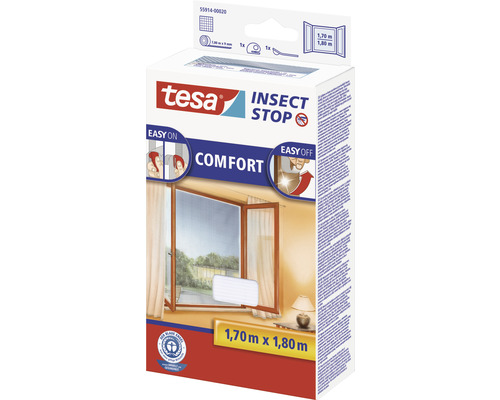 Tesa Insect Stop Comfort sieť proti hmyzu do okien, 1,70 metra krát 1,80 metra