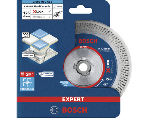 Diamantový rezací kotúč Bosch Professional Expert HardCer X-LOCK Ø 125x22,23 mm Rezný kotúč Bosch Expert HardCeramic, priemer 125 milimetrov