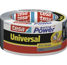 Tesa extra Power Universal lepiaca páska, 25 metrov krát 50 milimetrov, strieborná