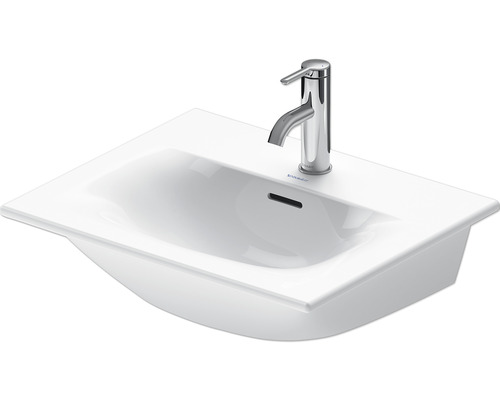 Malé umývadlo na skrinku DURAVIT Viu sanitárna keramika biela 53 cm 23445300001 Keramické umývadlo s vodovodnou batériou do kúpeľne