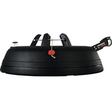 Čierny stojan na vianočný stromček s lanovým pohonom