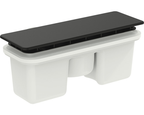 Podomietková splachovacia nádrž s čiernou ovládacou doskou