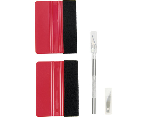 Súprava aplikačného náradia so stierkou, plstenou hranou a rezačkou