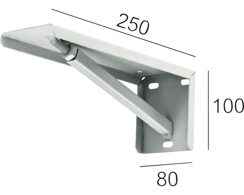 Konzola police s rozmermi 250 x 100 x 80 milimetrov.