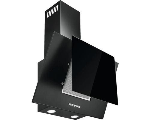 Čierny odsávač pár zo skla a kovu