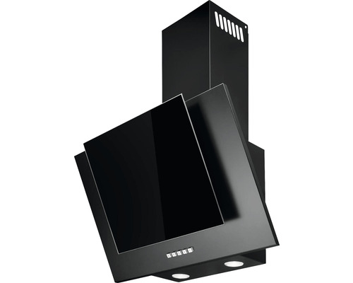 Čierny odsávač pár so sklenenou clonou