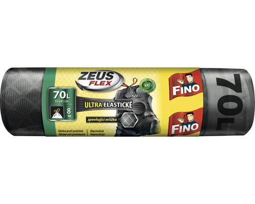 Vrecia na odpad Fino Zeus Flex zaťahovacie 70 l 8 ks čierne Rolka vriec na odpad Zeus Flex s objemom 70 litrov