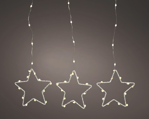 Tri závesné hviezdy s osvetlením