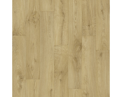 PVC podlaha Emoji drevo vero 296M šírka 300 cm (metráž) Pohľad na svetlú laminátovú podlahu s drevenou štruktúrou