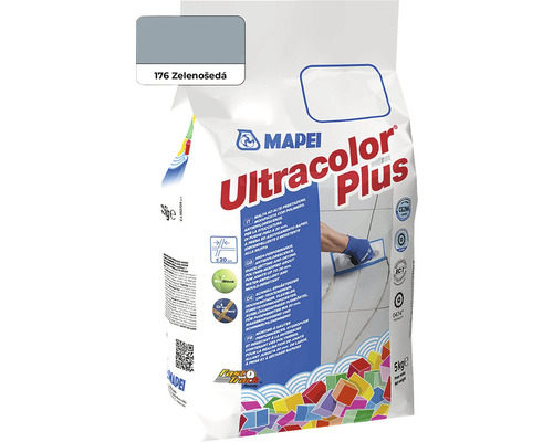 Škárovacia hmota Mapei Ultracolor Plus 176 zelenošedá 5 kg Mapei Ultracolor Plus škárovacia hmota farba 176 zelená sivá v 5 kilogramovom balení