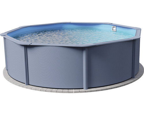 Nadzemný bazén antracitový Planet Pool Ø 350 x 120 cm s pieskovou filtráciou, rebríkom, skimmerom, filtračným pieskom a pripojovacou hadicou