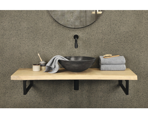 Kúpeľňové umývadlo s umývadlom na dosku, batériou, zrkadlom a uterákmi