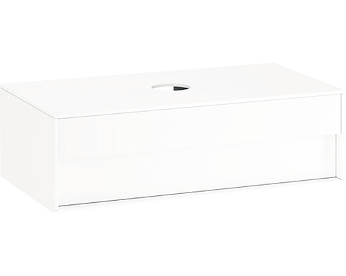 Kúpeľňová skrinka pod umývadlo RAVAK Step biela vysoko lesklá 1000 x 305 x 540 mm X000001429 Biela skrinka pod umývadlo s dvomi zásuvkami a výrezom pre sifón