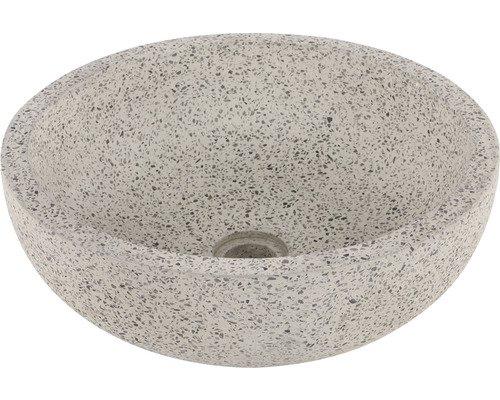 Umývadlo na dosku Differnz Terrazzo betón prírodný kameň biela čierna 40 cm 38.010.55